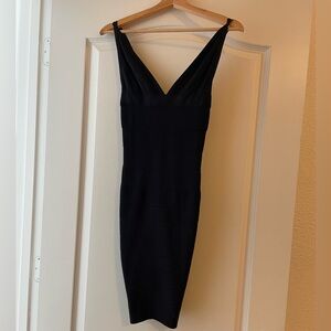 Black Herve Leger bodycon dress